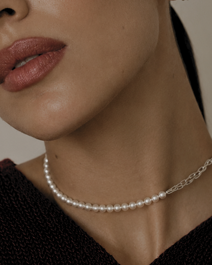 Duo Pearl Link Choker