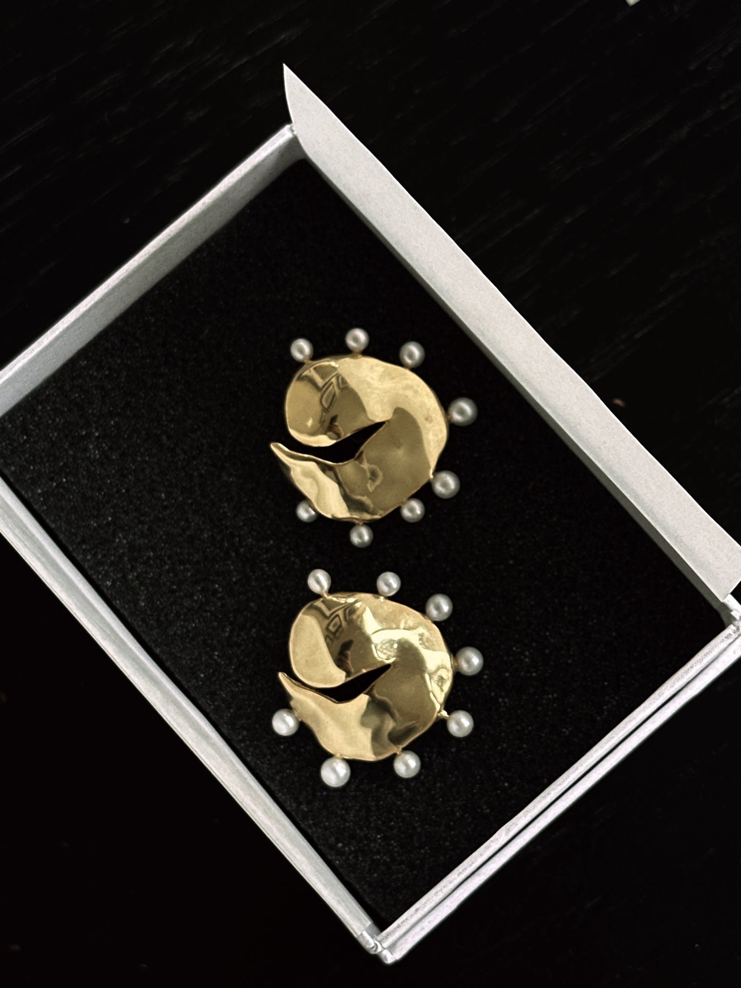 Two  Luna Pearl Earrings