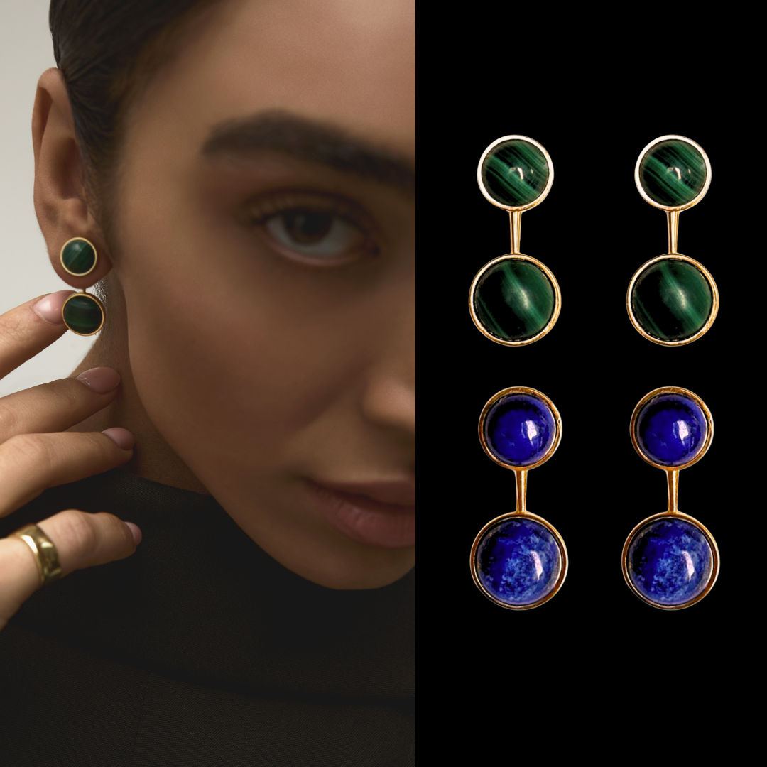 Серьги Malachite Duo